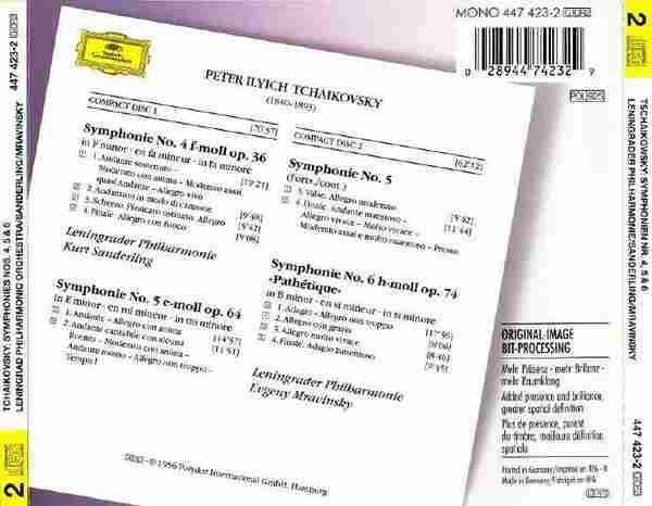 【古典音乐】桑德林、穆拉文斯基《柴科夫斯基-第四至六交响曲》2CD.1995[FLAC+CUE/整轨]
