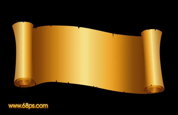 Photoshop 一张古典金色卷轴