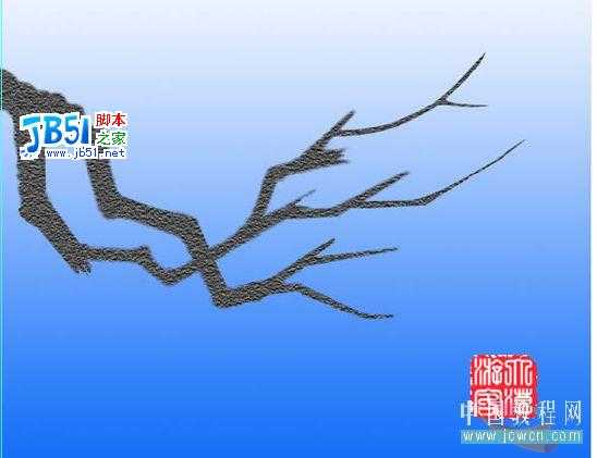 Photoshop教程:绘制一枝傲雪红梅