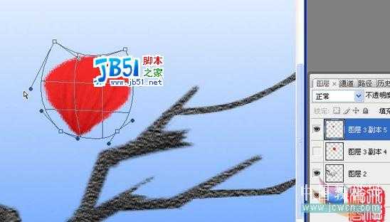 Photoshop教程:绘制一枝傲雪红梅