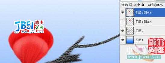 Photoshop教程:绘制一枝傲雪红梅