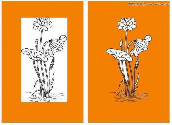 CorelDraw(CDR)模仿勾画出荷花简洁线条图实例教程