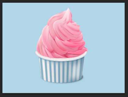 Photoshop制作一个美味的粉色冰淇淋图标教程