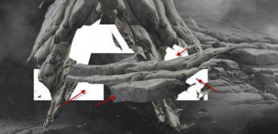 Photoshop设计制作散发蓝色颗粒的的岩石字特效