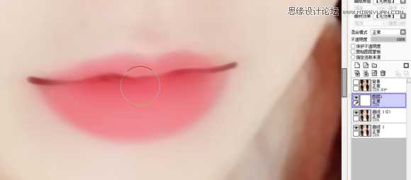 Photoshop详解美女人像水嫩嘴巴的转手绘绘制方法