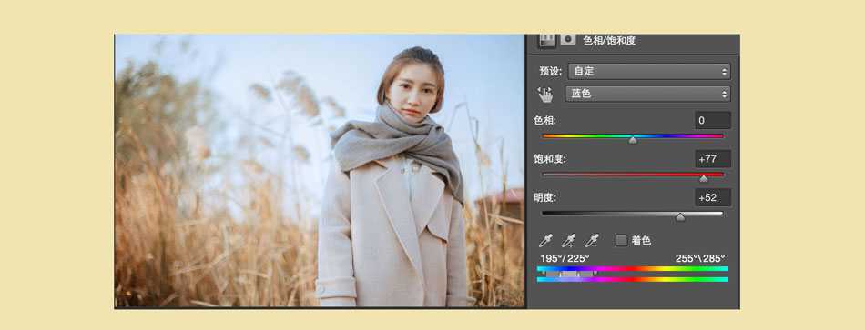 Photoshop调出秋季日系冷色调的外景人像照片