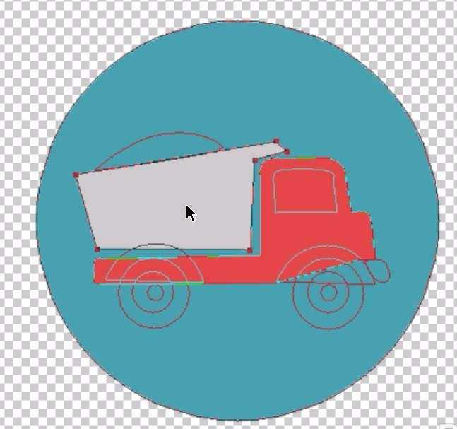 ps怎么设计大卡车图标? ps画卡车圆形标志的教程