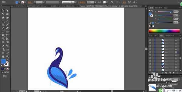 ai怎么手绘漂亮的蓝孔雀图标? ai孔雀的画法