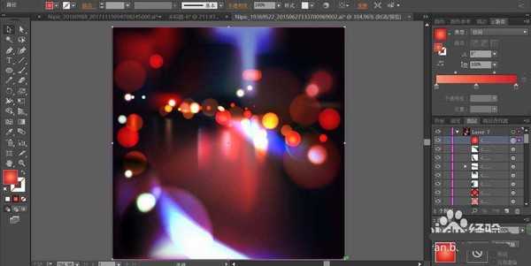 ai怎么绘制红色夜景素材插画?
