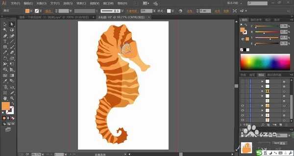 ai怎么设计卡通效果的海马形象?