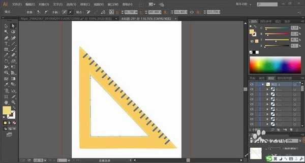ai怎么绘制直角尺等工具? ai绘图工具的画法