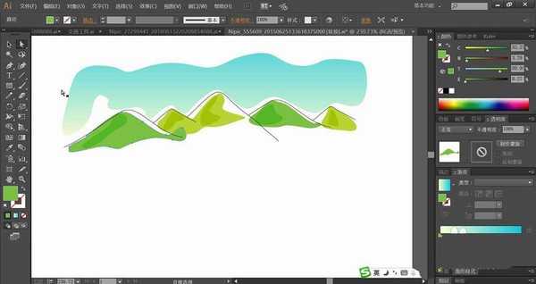 ai怎么手绘水墨画效果的美丽城市插画?